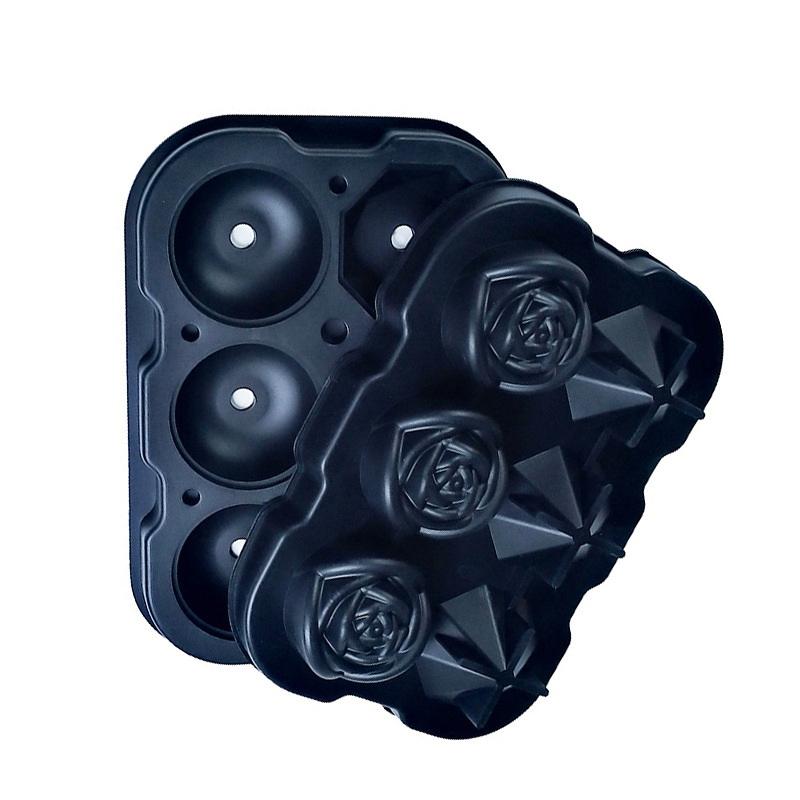 1Pc Rose Ice Cube Tray, Silicone Ice Cube Tray, 6 Easy-To-Release Large Ice Balls, For Cocktails, Beverages, And Juices.
