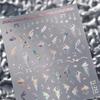 Gradient White Pink Butterfly Flower Shiny Stars Chic Spring Petal 5D Soft Adhesive Nail Art Stickers Decorations Manicure Decal