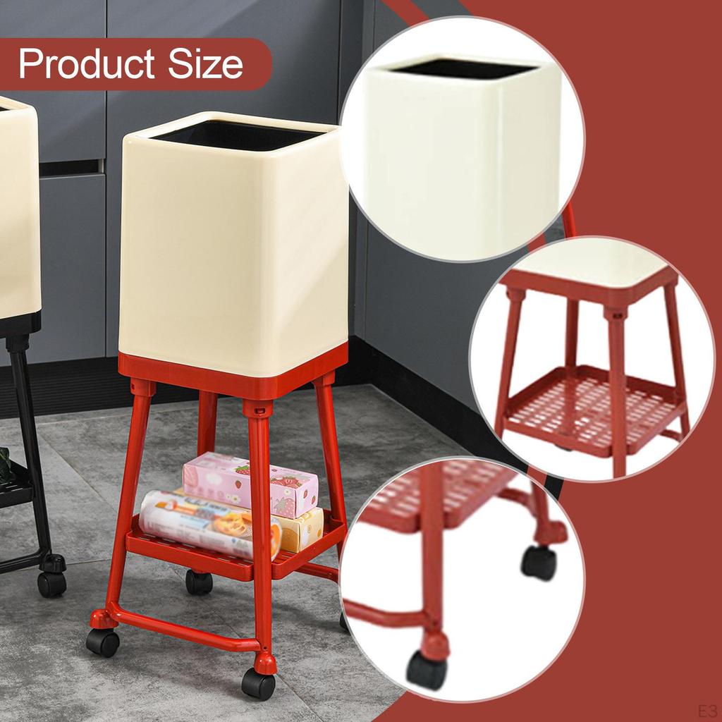 Trash Can and Storage Shelf Multifunctional Minimalist Garbage Bin Waste Basket for Living Room