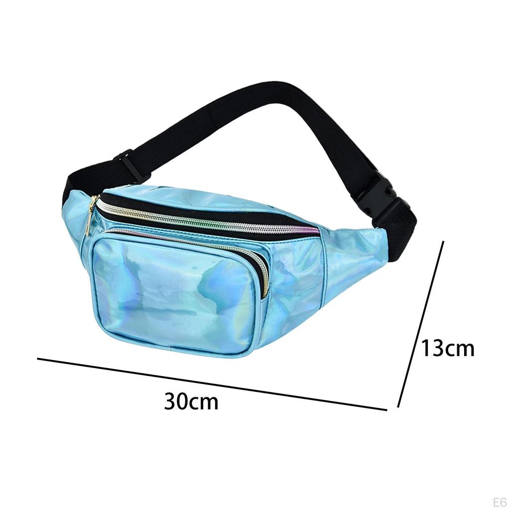 Waist Carry ,with Adjustable Strap, Resistant Shiny Chest Pocket Holographic for Cycling Women