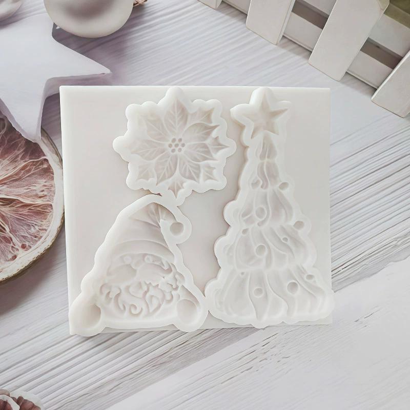 WTEMPO DIY Creative Christmas Silicone Molds Christmas Series Theme Pattern Design Molds Festival Decorations Making Molds Easy To Demold and Reusable