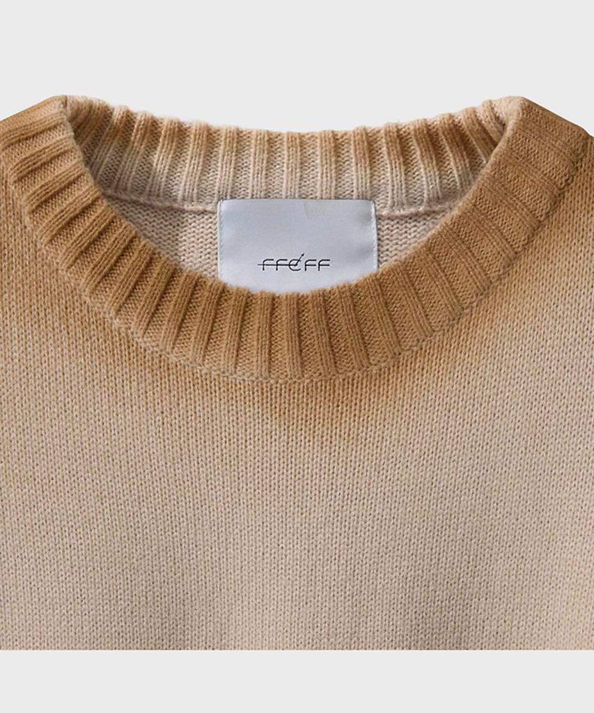 FFEFF STUDIO Vintage Washed Efro Logo Round Pullover (Beige)