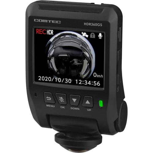 Comtech Car Drive Recorder Equipped with 360° Omnidirectional Camera HDR360GS 360° Omnidirectional Camera Recording Safe Driving Support Function Made