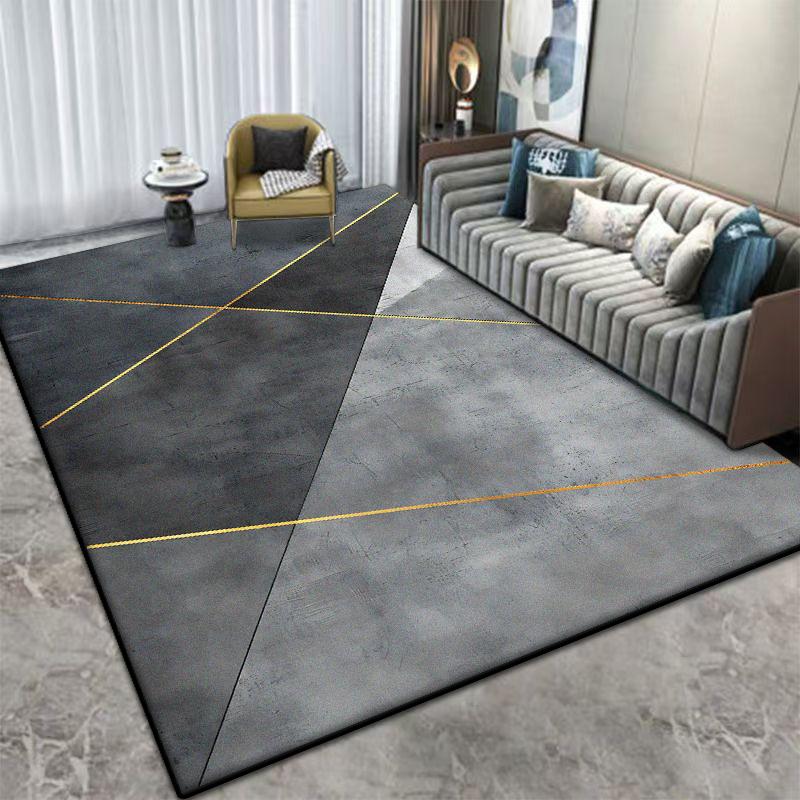 Modern Decorative Rug for Living Room Geometric Antiskid Sofa Tables Mat Flannel Soft Bedroom Cloakroom Carpet Machine Washable