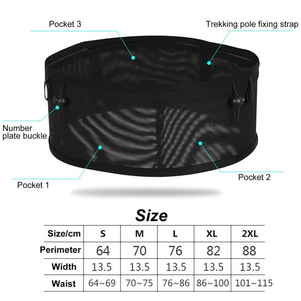 Kettle Bag Mesh Running Waist Bag Lightweight Professional Sports Belt Pouch Multi-Pockets Elastic Outdoor Sport Bags Gym