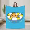 Lazy Egg Gudetama  Flannel Blankets Winter  Super Warm Throw Blanket for Child Bedroom Funny Bedspread Sofa Bed Cover
