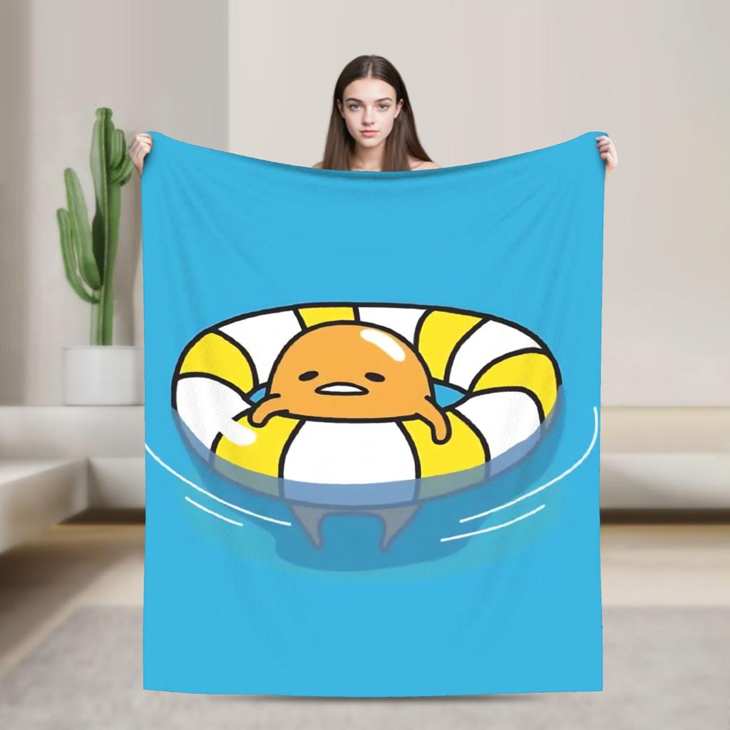 Lazy Egg Gudetama Flannel Blankets Winter Super Warm Throw Blanket for Child Bedroom Funny Bedspread Sofa Bed Cover