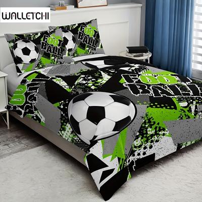 Fashion Duvet Cover Set Football Bedding Set Soft Comfortable Duvet Cover For Bedroom Guest Room 1*Duvet Cover+2*Pillowcase