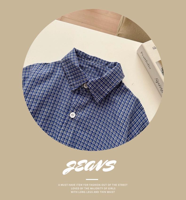 Children's Korean Style Plaid Cotton Shirt for Spring & Autumn 2025 - Casual Baby & Boys' Wear