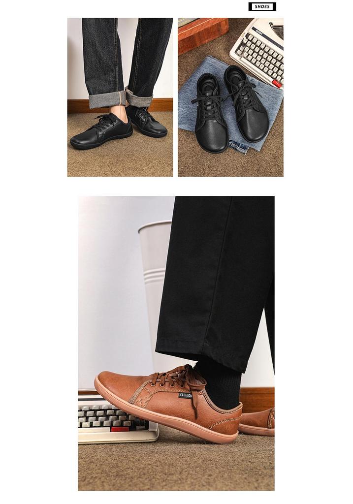 Zapatos Casuales de Cuero de Talla Grande de Ajuste Amplio para Hombres y Mujeres