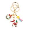 Santa Claus Snowflake Tree Keychain - Cute Cartoon Bag Charm for European & American Holiday Decoration, Small Gift Idea