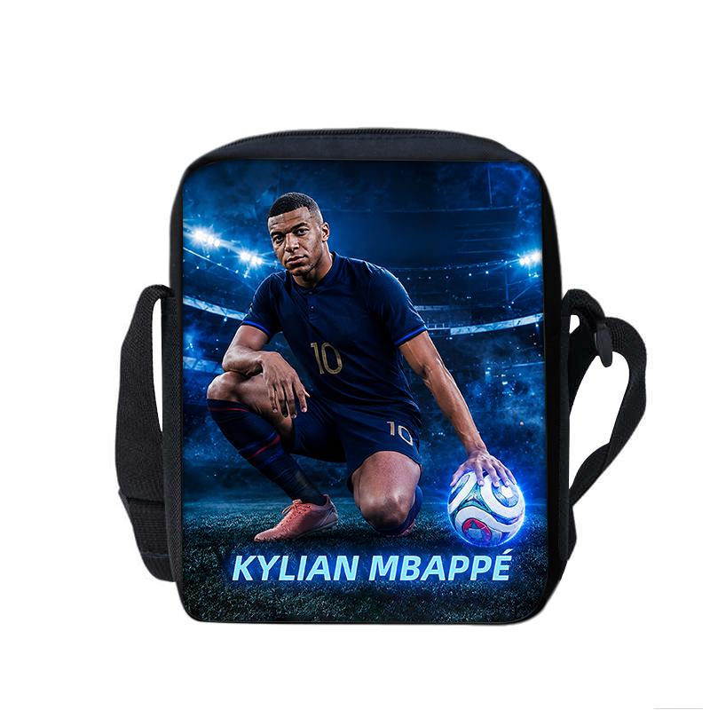 M-Mbappe Printed Shoulder Messenger Bag Handbag Football Star School Bags Phone Bag Football Sports Shopping Bag Best Gift