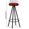 Tabourets de bar - VIDAXL - Cuir véritable et acier - Lot de 2 - Style industriel