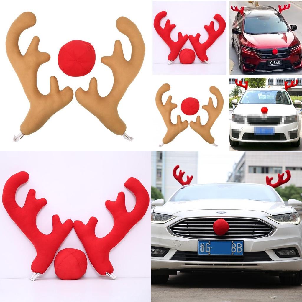 Festive Christmas Car Roof Decoration With Unique Deer Antlers Pvc And Cloth Material