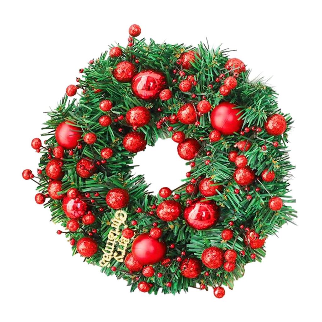 Artificial Christmas Wreath Holiday Ornaments Home Decor Christmas Decoration for Window Party Farmhouse Porch Celebration