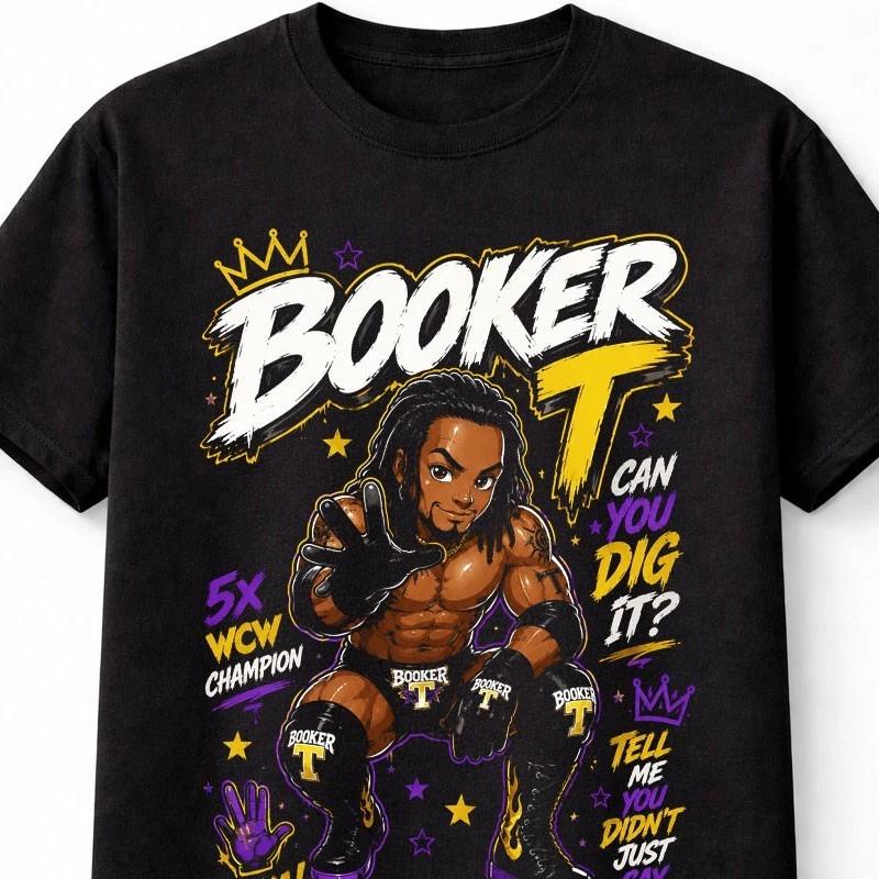 Booker T Wrestling 5 Time Champion Graphic Unisex TShirt S