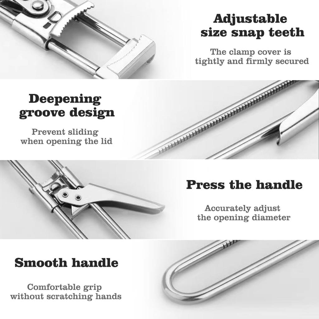 Adjustable Multi-Function Bottle Cap Opener Stainless Steel Lids Off Jar Opener Labor-Saving Screw Can Opener For Kitchen Tools