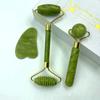 Natural Jade Roller Massager for Face Body Back Foot Massage Roller Facial Liftting Anti-wrinkle Double-end Gua Sha Jade Stone