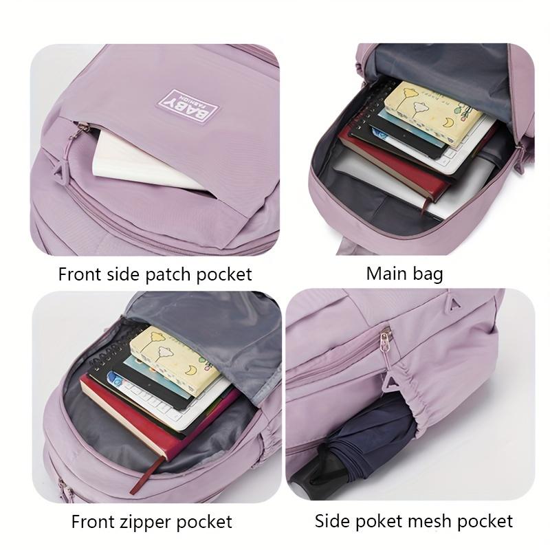Fashion Casual Solid Color Backpack Unisex School Bag