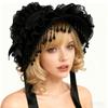 Comfortable Gothic Widows Cap Breathable Polyester Beanies Hair Decors for Long Duration Use During Music Festivals