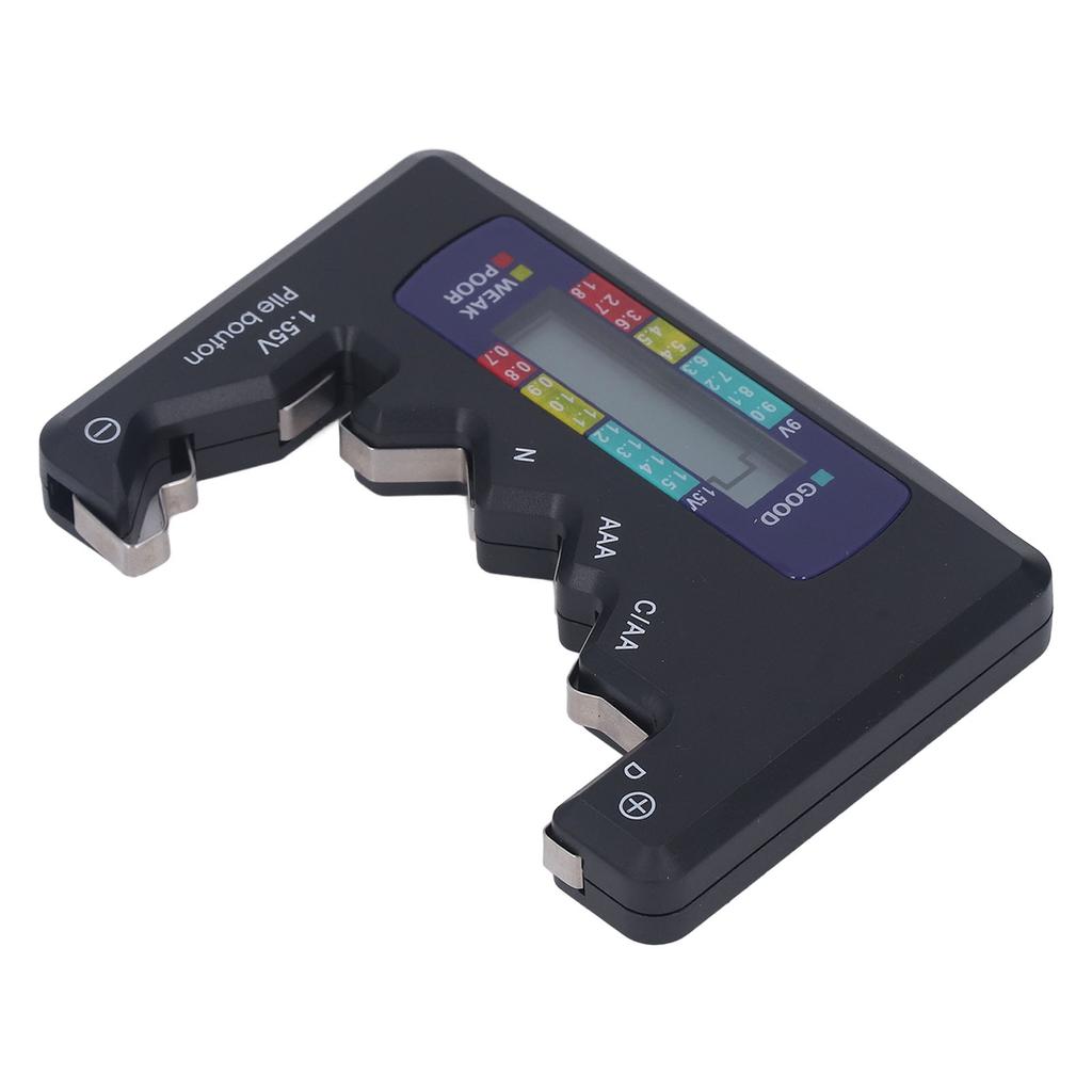 Digital Battery Tester ABS LCD Screen Button Cell Battery Checker for 1.5V 9V Metering