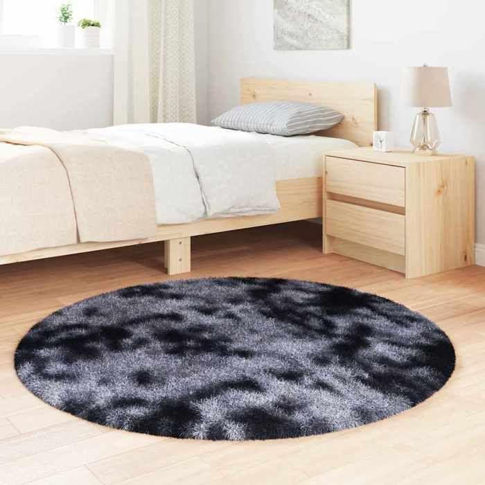 VidaXL Tapis shaggy à poils longs gris foncé 120x120 cm polyester, tapis, tapis de chambre, tapis moderne, tapis de salon, 4102904