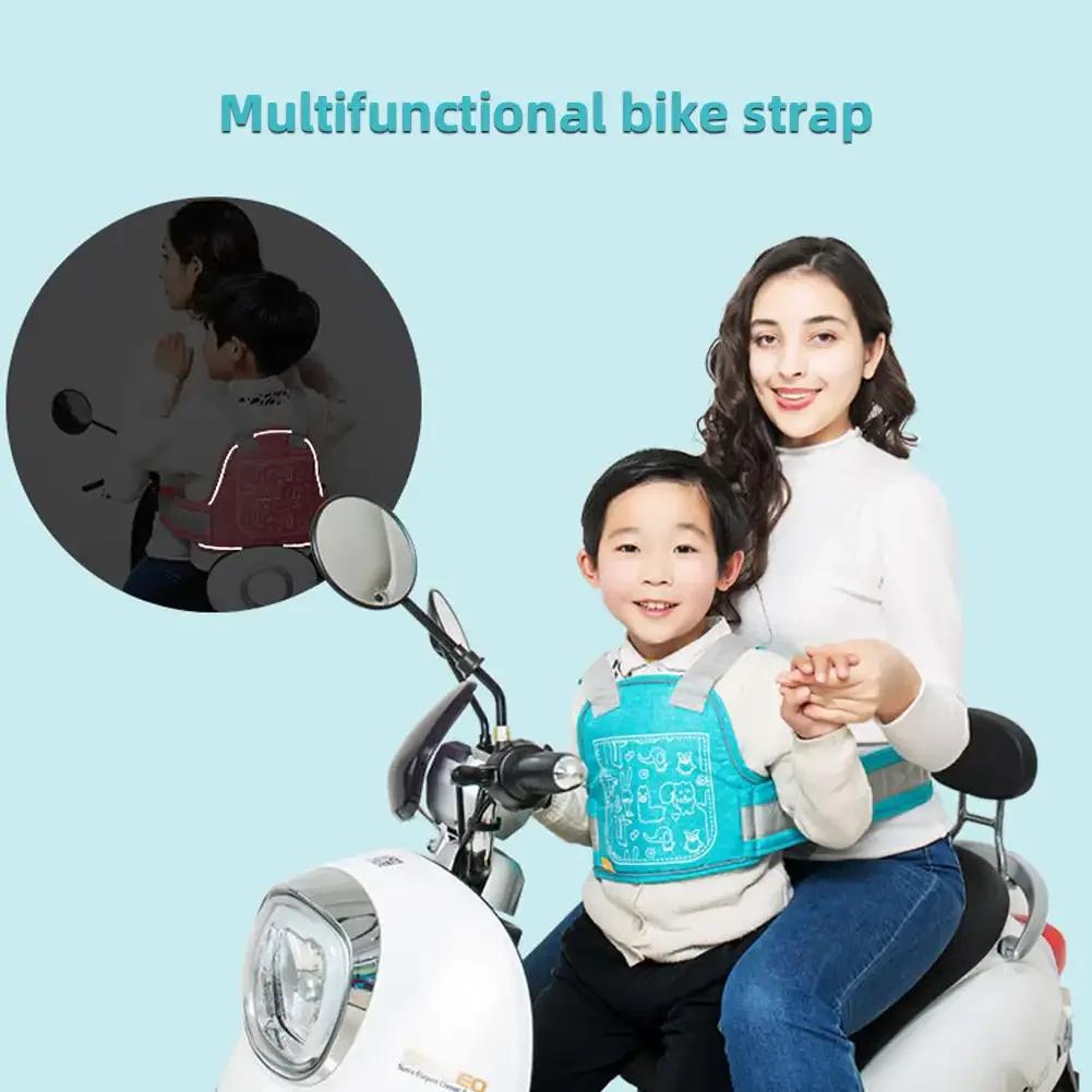 Universal Motorcycle Safety Belt Adjustable High Strength Seat Belt Reflective Strap Non-Slip Kids Seat Harness for Children