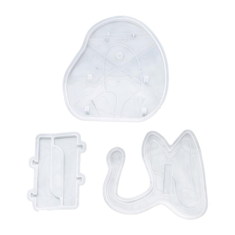White Silicone Cats Shaped Clock Mould For Creative Handmade Projects