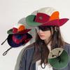 Fashion Sun Hats Casual Mountaineering Adjustable Sunshade Cap Summer Color Blocked Foldable Outdoor Camping Bucket Hats