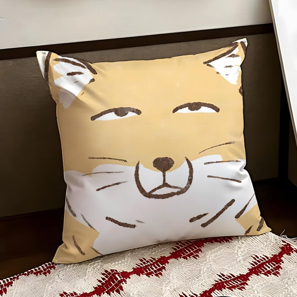Sneaky Tibetan Fox Cushion Cover Reversible Soft Durable Pillow Cover Home Car MultiScene Use for Daily Comfort