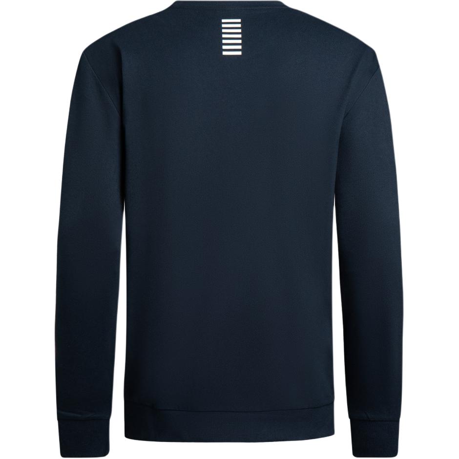 Emporio Armani EA7 FW24 Logo Crew Neck Long Sleeve Sweatshirt Men Sweatshirt Dark-Blue 8NPM30-PJVRZ-1562