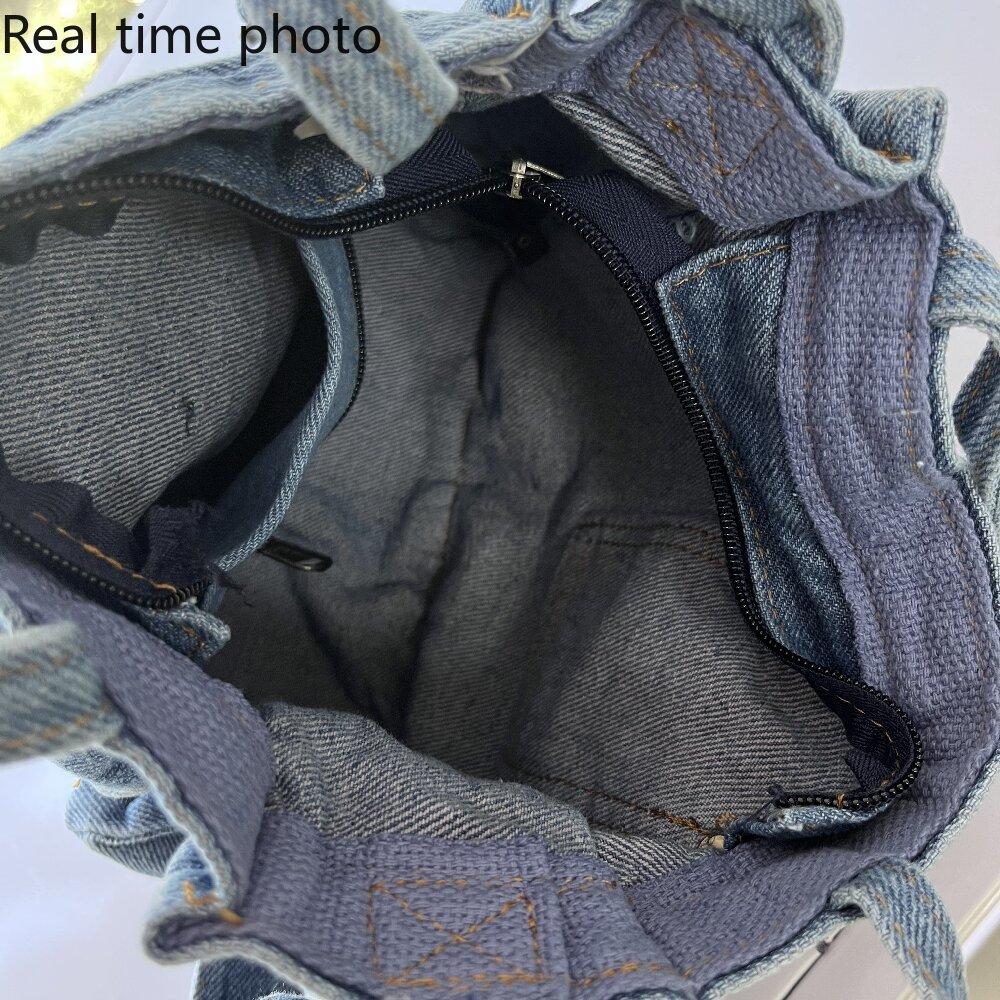 Umhängetasche für Damen, Japan und Südkorea, exquisite Tasche aus gewaschenem Denim, Ins, künstlerischer Stil, Persönlichkeit, Kreativität, tragbare Tasche, Umhängetasche