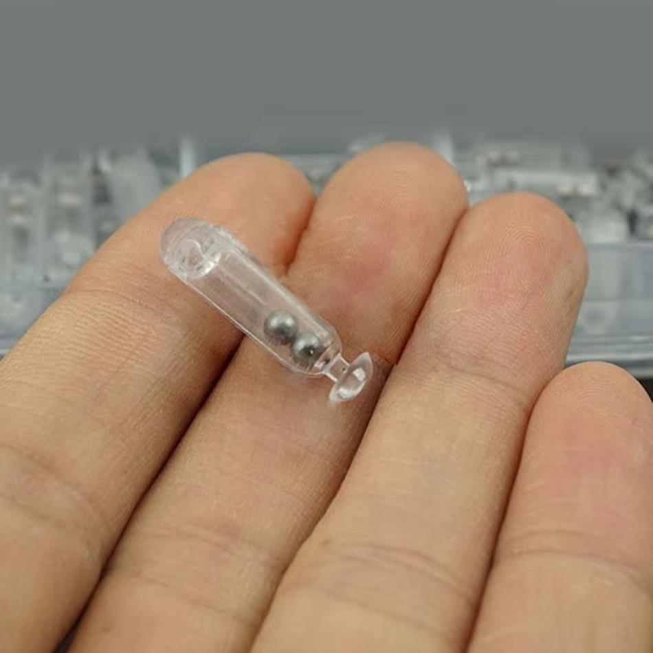 10 Stück Angeljig Köder Glasrasseln Einsatzröhrchen Schütteln Anlocken Soundbar Angelzubehör Werkzeuge