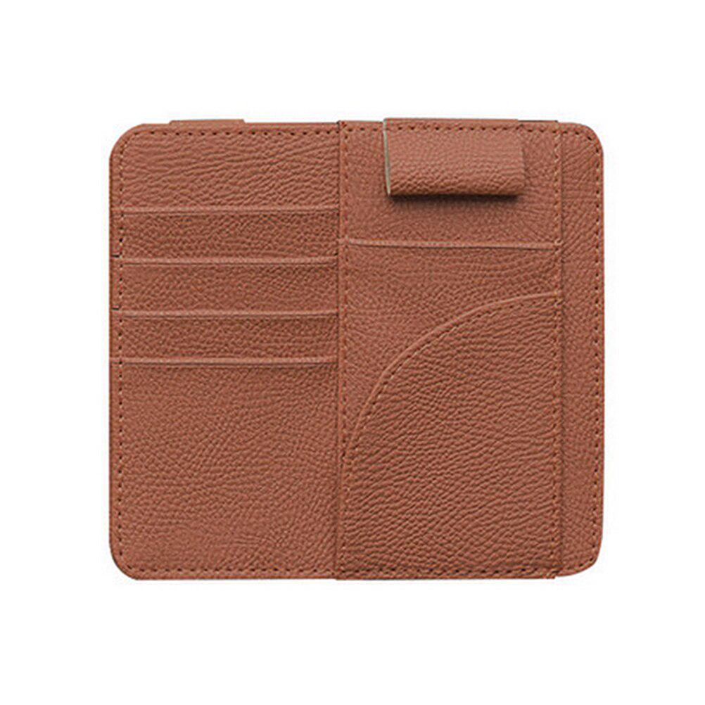 Car Sun Visor Organizer Holder PU Leather Sunglass CD DVD Card Stowing Case Auto Storage Holder Clip Holder Car Styling