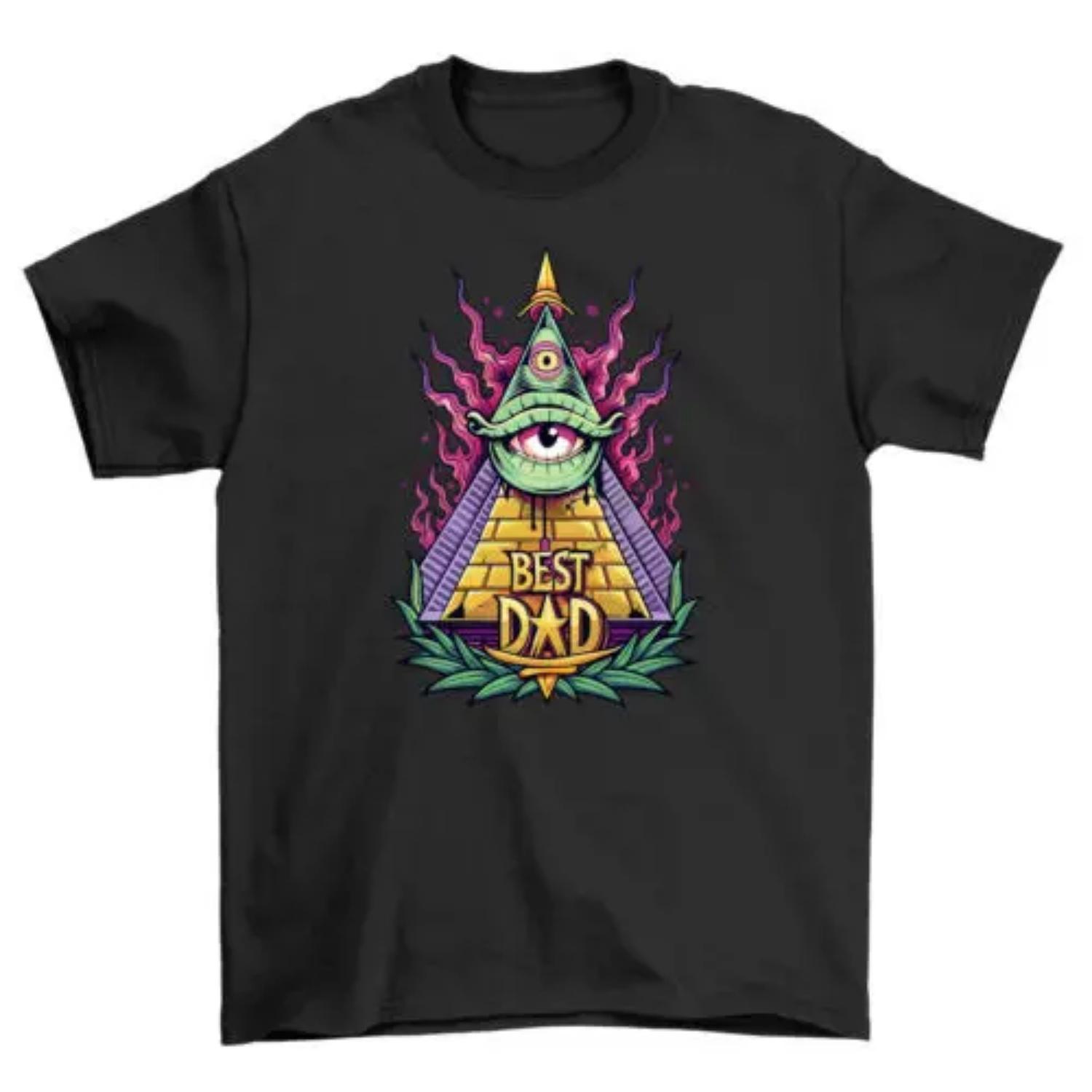 

Best Dad Seeing Eye T-shirt_ Hilarious Pyramid Design, Perfect for Dad Jokes, 10 XXXXXL чорний
