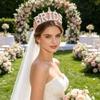 Bridal Pearls Crowns Stylish Graceful Crowns Wedding Photo Accessory Bride Crystal Hairband Wedding Photo Props