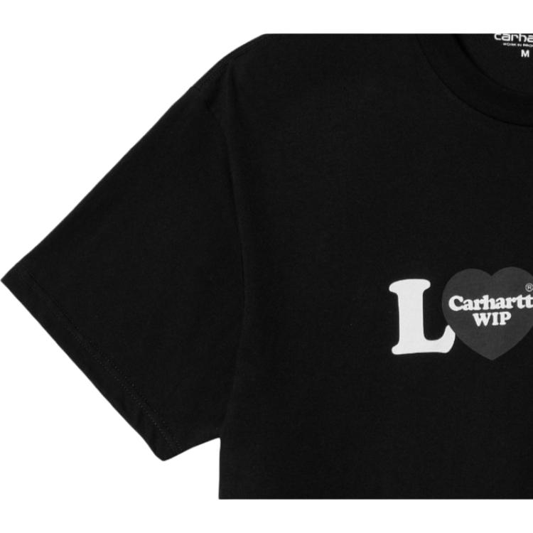 Carhartt WIP SS23 Buchstabe Herz Muster Gedrucktes Lockeres Kurzarm T-Shirt Herren T-Shirts I032179-89-XX