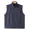 Trade Export Tail Goods Spring and Autumn Men's Multi-pockets Design Quick-Drying Breathable Stand Collar Casual All-matching Sleeveless Vest Vest