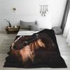 Horses Blankets Coral Fleece Plush Summer Nature Wild Animals Portable Lightweight Throw Blankets for Home Car Bedspreads