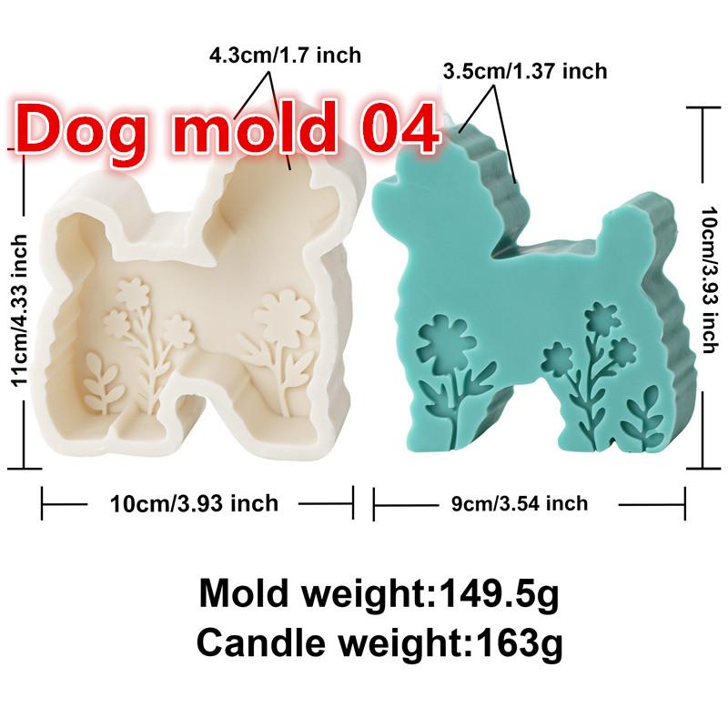 3D  Flat  Animal Flower Cat Dog  Silicone candle mold DIY Flower Animal Bunny Easter Egg Festival Gift Home Decoration Gifts