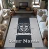 Leeds United Printed Crystal Velvet Rug Non‑Slip Crystal Velvet Carpet For Sofa Bedroom Indoor Home Decoration
