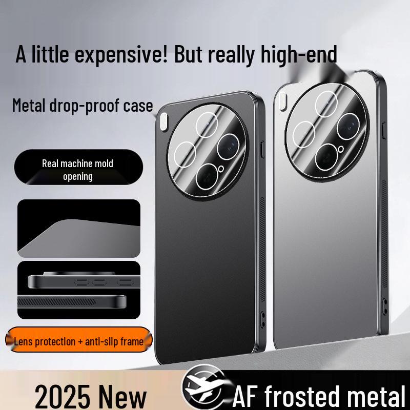 VIVO X300s Frosted Metal Phone Case with Built-in Lens for X200/S/Pro/Ultra/X100/X90