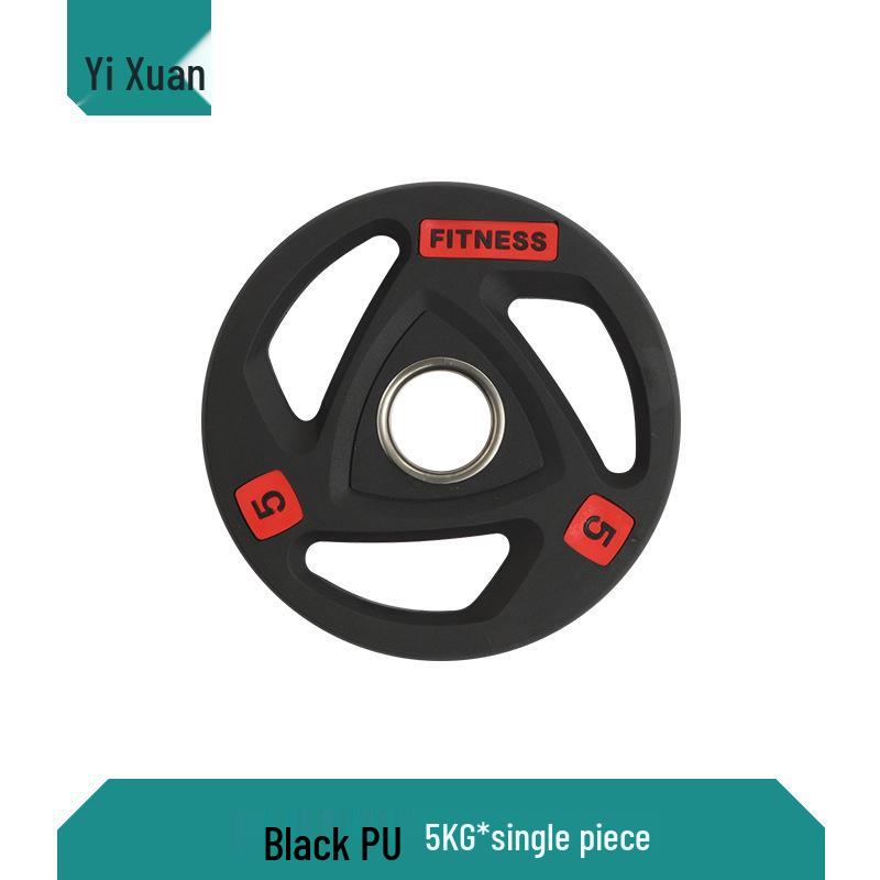 Colored PU Barbell Plates with Rubber Coating and Hand Grips for Weightlifting and Competition