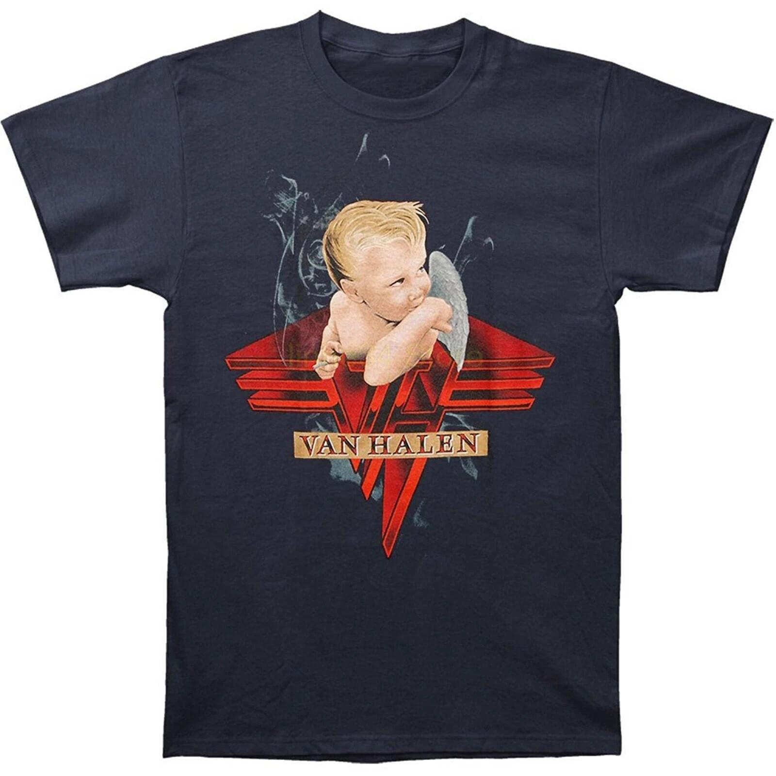 VAN HALEN cd cvr 1984 BABY SMOKING Official BLUE SHIRT LRG New II diver warning S