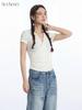 HeyHenry Women's Elegant Slim Fit V-neck Short-sleeve T-shirt