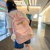 Small fresh schoolbag female cute solid color girl backpack campus girl sweet style primary and secondary school student schoolbag