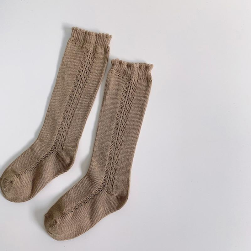 Baby Socks Knee High Long Infant Cotton Linen Sock Hollow Girls Boy Spring Summer Leg Warmer Children Princess Kids Sockken