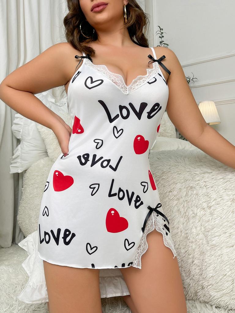 New Sexy Underwear Suspender Skirt European and American Sexy Flirting Suspender Love Printed Loungewear
