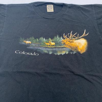 Vintage 90er COLORADO ELCHRUF NATUR T-Shirt MEDIUM/GROSS Wildtier