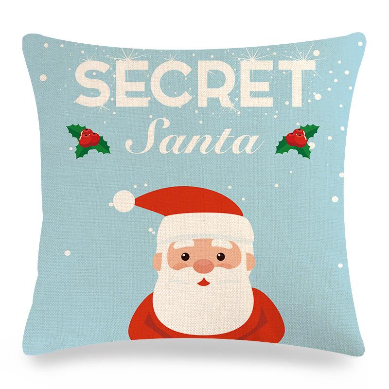 The cartoon Santa Claus is giving out gifts Digital printing short plush pillow covers for sofa office cushion cover home goods